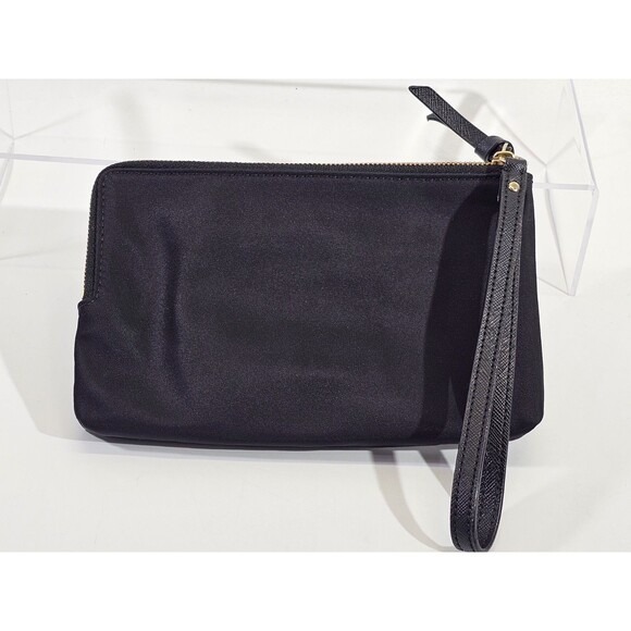 MW‎ Kate Spade Wilson Road Leoni Black Nylon Zip Top Small Clutch Wristlet Purse - Picture 3 of 7